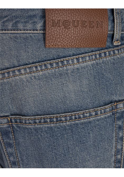 Jeans A Gamba Dritta in Washed Blue ALEXANDER MCQUEEN | 814645-QYAA94211